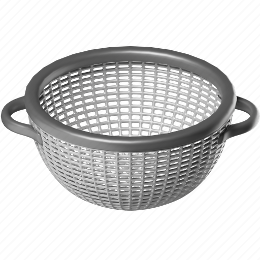 Colander, strainer, filtration, sieve, tool, kitchen, kitchenware 3D illustration - Download on Iconfinder