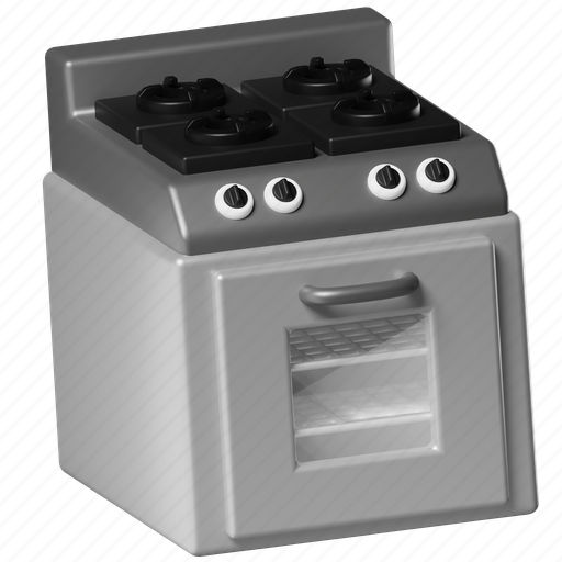 Stove, oven, cooker, burner, gas, kitchen, kitchenware 3D illustration - Download on Iconfinder