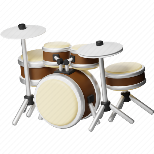 Drum set, drum, percussion, drums, drummer, music instrument, musical 3D illustration - Download on Iconfinder