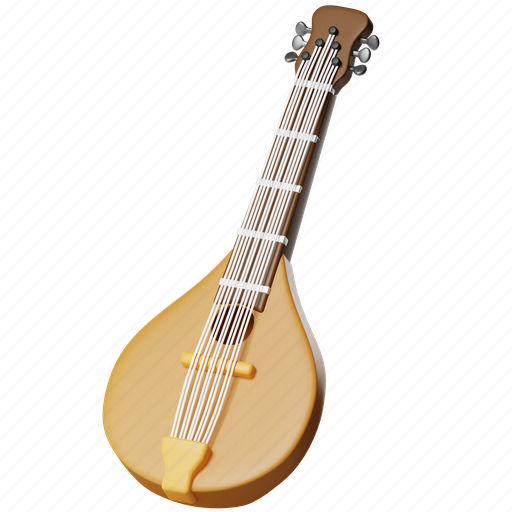 Mandolin, guitar, acoustic, banjo, string, music instrument, musical 3D illustration - Download on Iconfinder