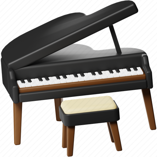 Piano, keyboard, keys, piano keyboard, grand, music instrument, musical 3D illustration - Download on Iconfinder