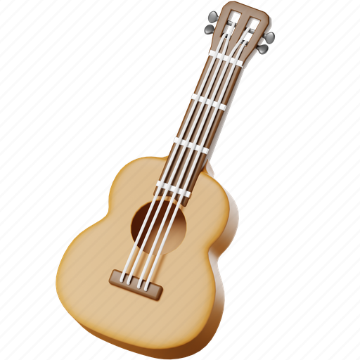 Ukulele, guitar, acoustic, mandolin, lute, music instrument, musical 3D illustration - Download on Iconfinder