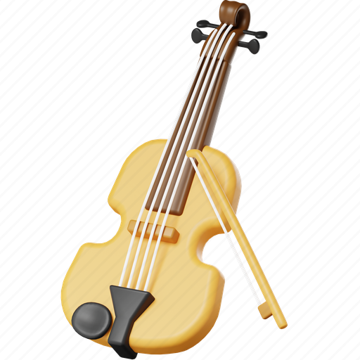 Violin, fiddle, cello, string, guitar, music instrument, musical 3D illustration - Download on Iconfinder