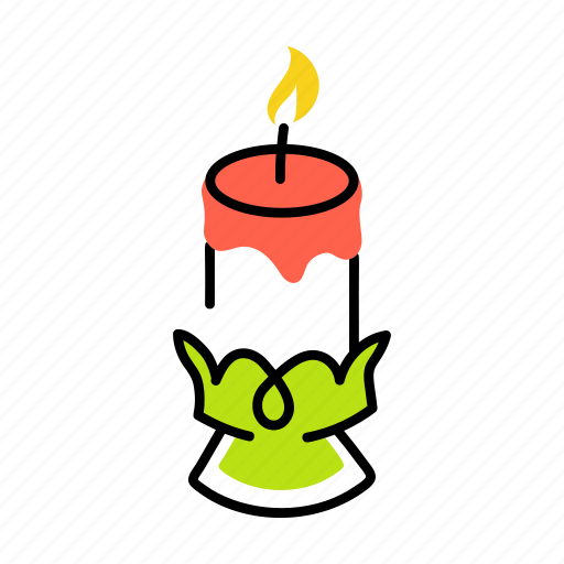 Christmas candle, festive candle, burning candle, candlelight, candle decor icon - Download on Iconfinder