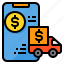 banking, online, payment, smartphone, truck 