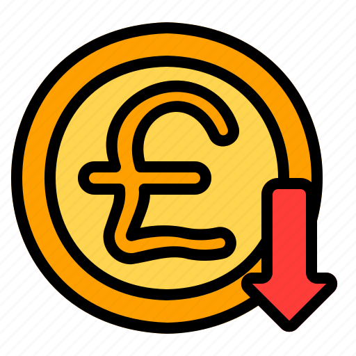 Pound, money, finance, currency, loss, financial, payment icon - Download on Iconfinder
