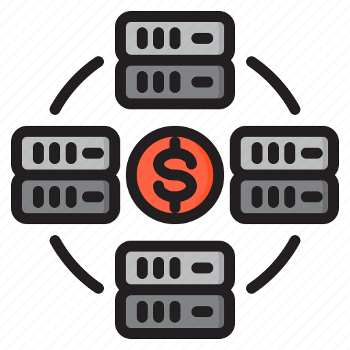 Network, money, currency, financial, server icon - Download on Iconfinder