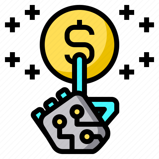 Coin, robot, hand, dollar, currency icon - Download on Iconfinder