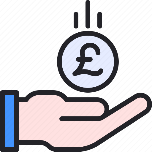 Coin, pound, payment, hand, finance icon - Download on Iconfinder