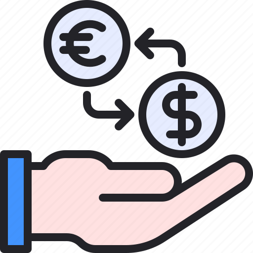 Hand, exchange, dollar, euro, payment icon - Download on Iconfinder