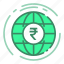 currency, globe, money, rupee 