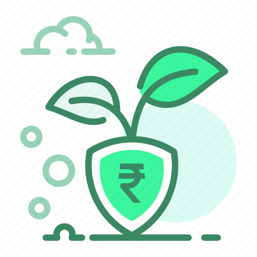 Currency, growth, plant, rupee, shield icon - Download on Iconfinder