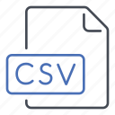 comma, csv, extension, file, separated, values, format