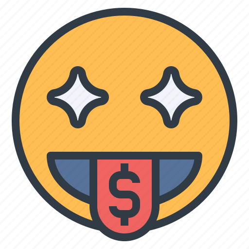 Blink, emoticon, face, rich, toung, wealthy icon - Download on Iconfinder