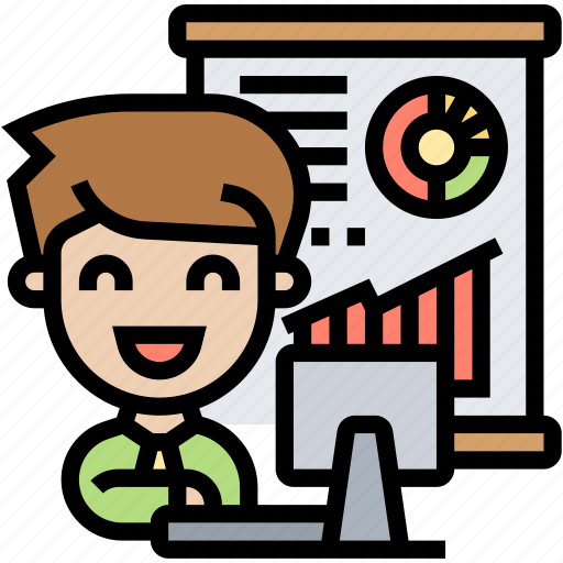 Analytical, reporting, presentation, conference, seminar icon - Download on Iconfinder