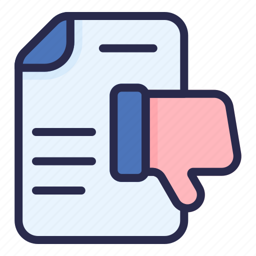 Dislike, document, agreement, file, format, extension icon - Download on Iconfinder