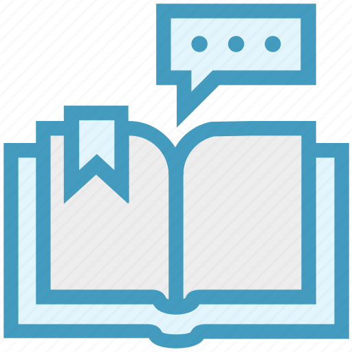 Book, chat, customer service, message, open book, ribbon, service icon - Download on Iconfinder