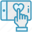 click, finger, hand, heart, mobile, phone, service 