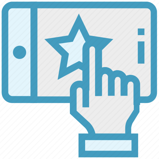 Click, finger, hand, mobile, phone, service, star icon - Download on Iconfinder