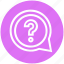 chat bubble, conversation, customer service, mark, message, question mark, support 