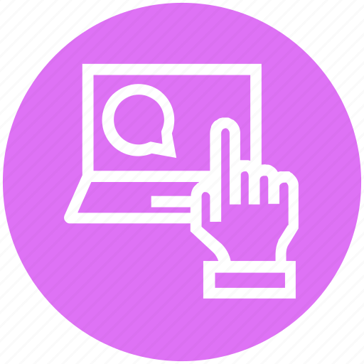 Chat, click, comment, finger, hand, laptop, service icon - Download on Iconfinder