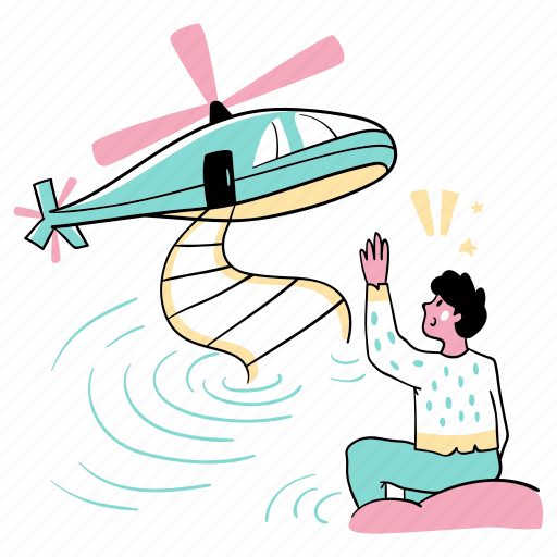 Helicopter, rescue, rescuing illustration - Download on Iconfinder