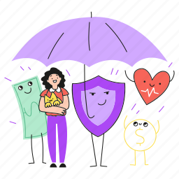 insurance, customer, service, support, umbrella, security, shield, money, heart, health 