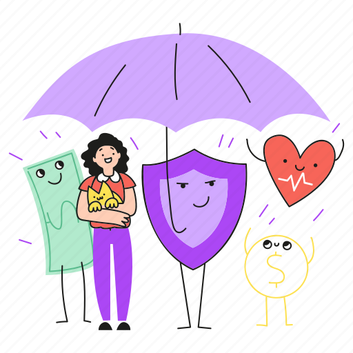 Insurance, customer, service, support, umbrella, security, shield illustration - Download on Iconfinder