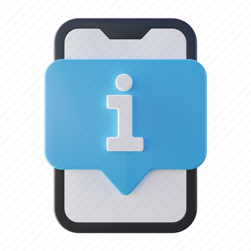 Information, pop, up, alert, reminder, smartphone, mobile 3D illustration - Download on Iconfinder