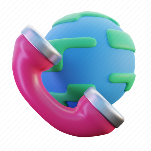 Call center, support, customer, worldwide, international, earth, globe 3D illustration - Download on Iconfinder