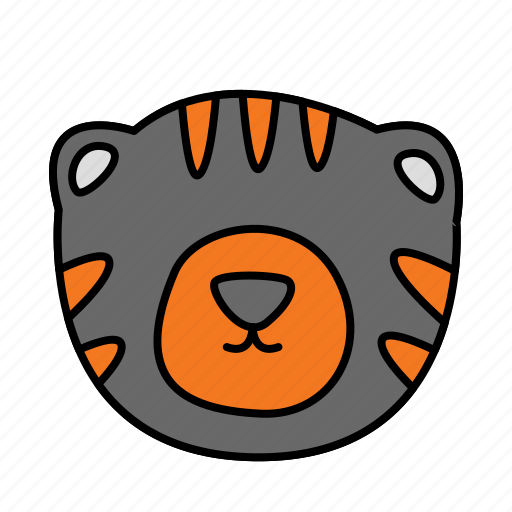 Animal, face, tiger, cute, wild animal, carnivore, mammals icon - Download on Iconfinder