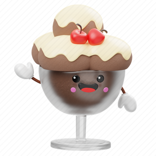 Cute, emoji, emoticon, face, smile, cartoon, dessert 3D illustration - Download on Iconfinder