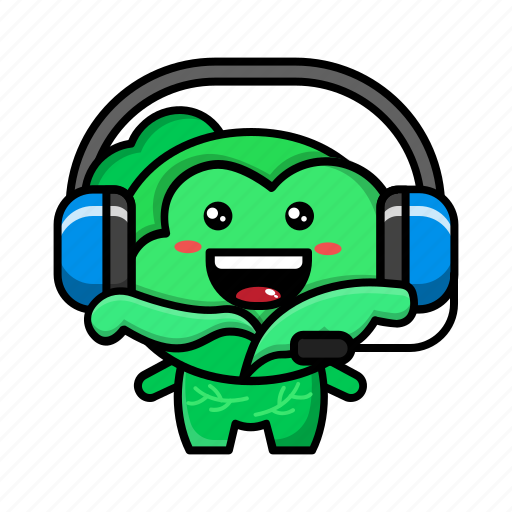 Cute, cabbage, headphone, vegetable, healthy, food, vegetarian icon - Download on Iconfinder
