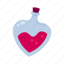love, bottle, potion, cute, cupid, flat, icon, holiday, heart