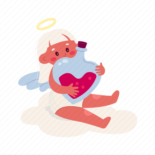 Potion, god, cute, cupid, flat, icon, holiday icon - Download on Iconfinder
