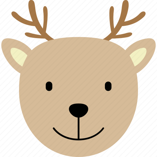 Deer, animal, face, wild, cute, funny, cartoon icon - Download on Iconfinder