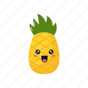 cute, fruit, set, collection, pineapple, tropical, healthy