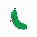 cute, fruit, set, collection, cucumber, vegetable, healthy