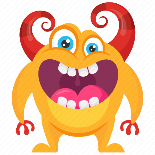 Aggressive monster, alien, beast, bullhorns monster, demon icon - Download on Iconfinder