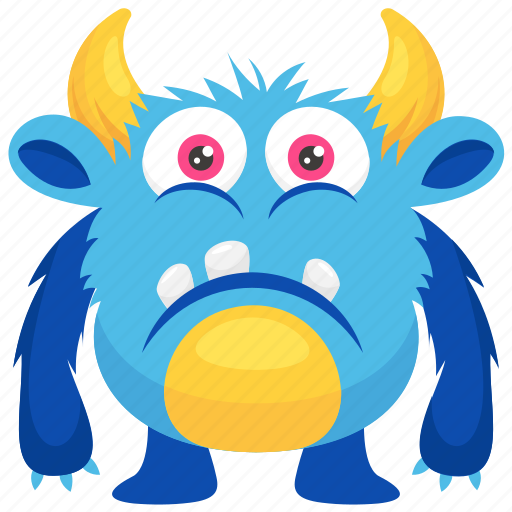 Alien, demon, monster cartoon, sad monster, unhappy monster icon - Download on Iconfinder