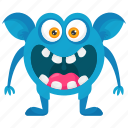 angry monster, crazy monster, excited monster, monster cartoon, monster character