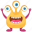 alien monster, cartoon character, monster creature, three-eyed monster, zombie monster 