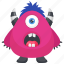 frightening monster, mascot, one eye monster, pink mascot monster, pink monster 