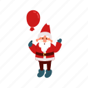 funny, santa, claus, flat, icon, balloon, red, hobby, surprise