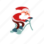 funny, santa, claus, flat, icon, ride, bike, bicycle, fast 