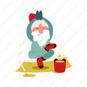 meditation, flat, icon, relax, relaxation, funny, santa, claus, aroma