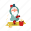 meditation, flat, icon, relax, relaxation, funny, santa, claus, aroma 