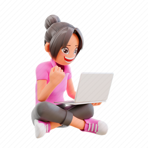 School, cute, girl, learning, education, study, student 3D illustration - Download on Iconfinder