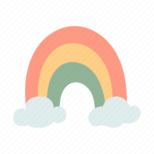 Rainbow, cute, cartoon, cloud, trendy icon - Download on Iconfinder