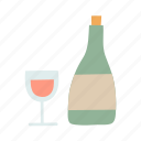 wine, glass, red, party, bottle